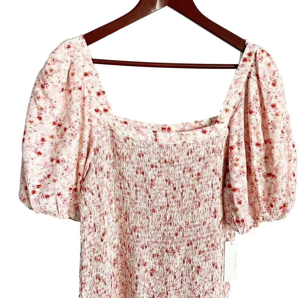 Anthropologie Another Love Smocked Floral Mini Dress Size XL NWT - Picture 3 of 7